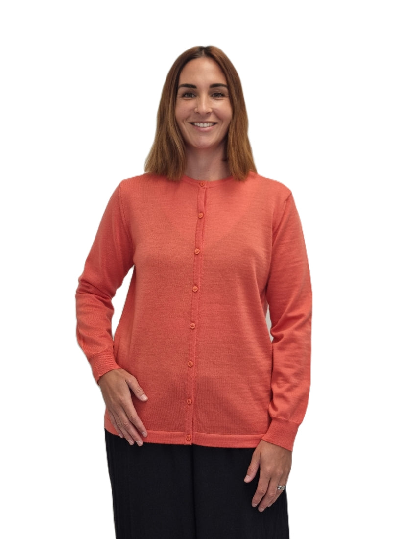 Classic Merino Button to Neck Cardigan
