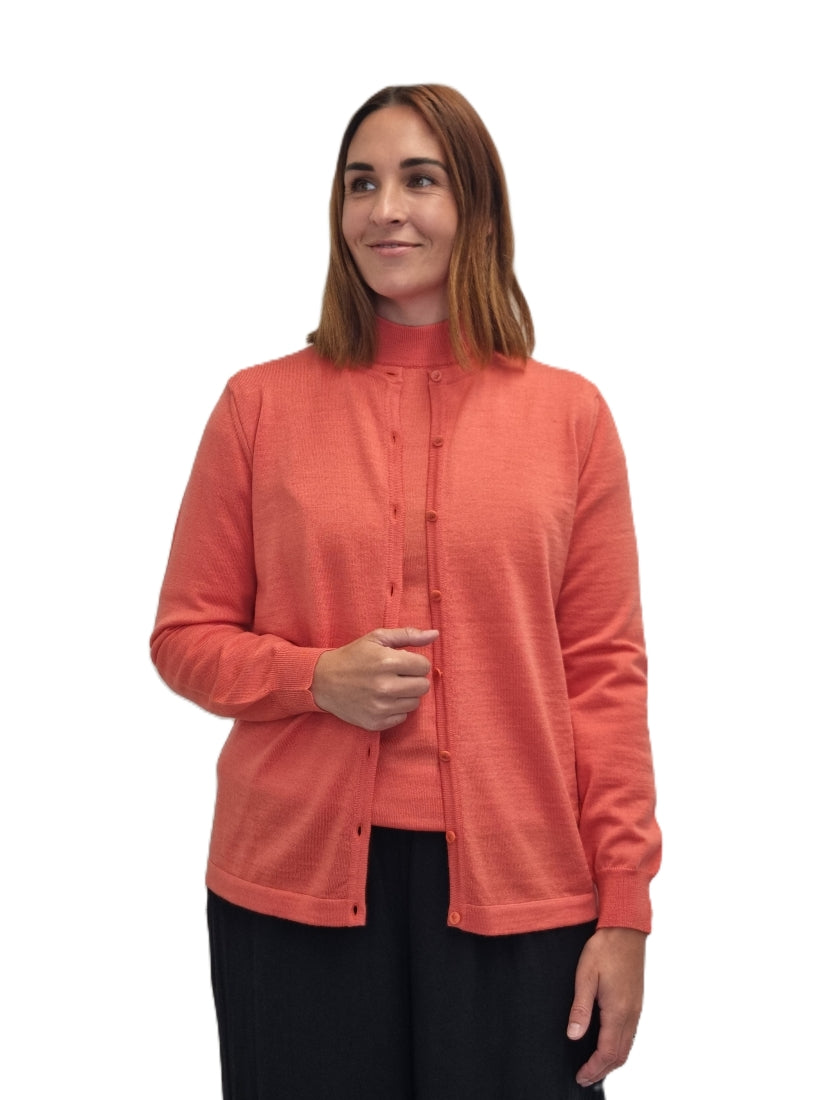Classic Merino Button to Neck Cardigan