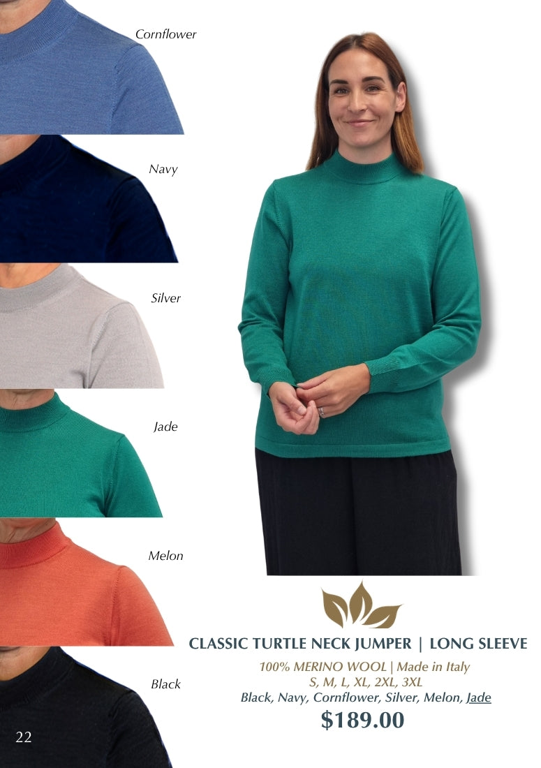 Classic Merino Turtle Neck - Long Sleeves