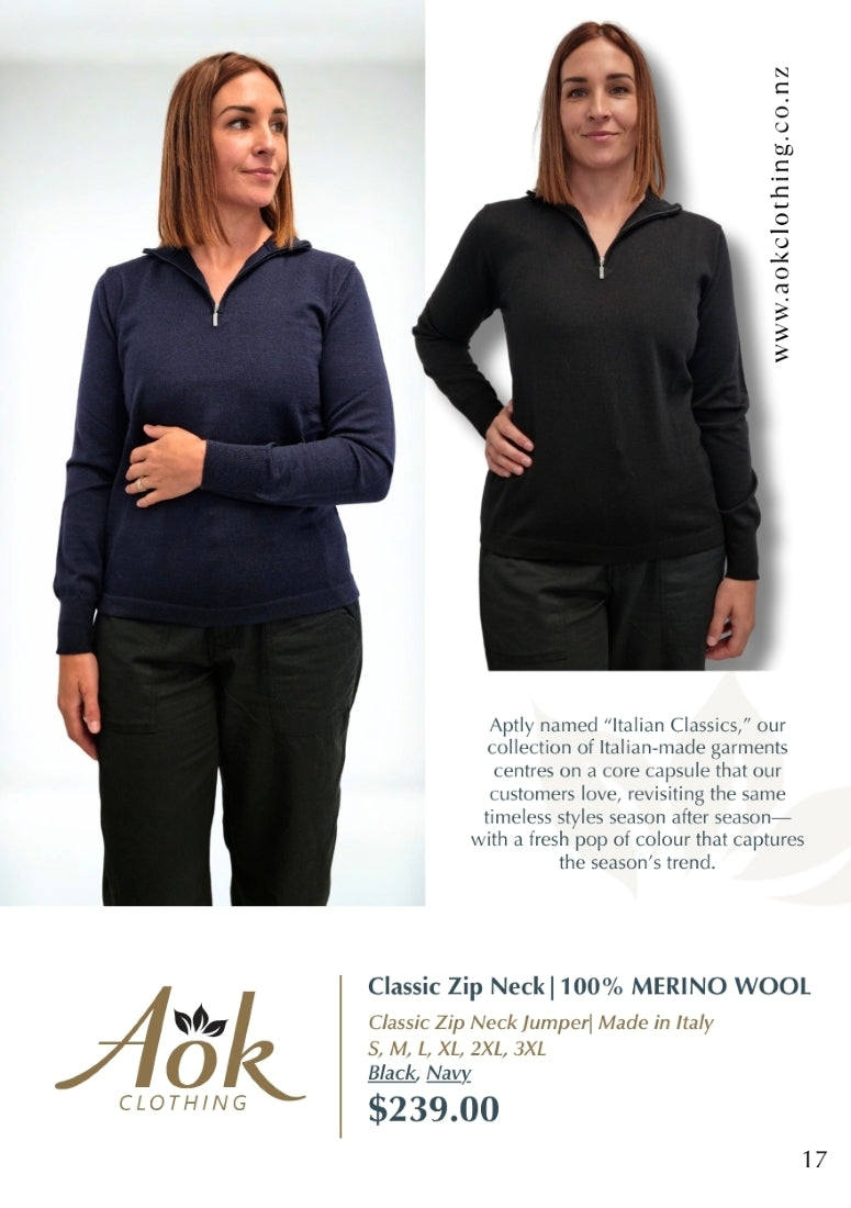 Classic Merino Zip Neck