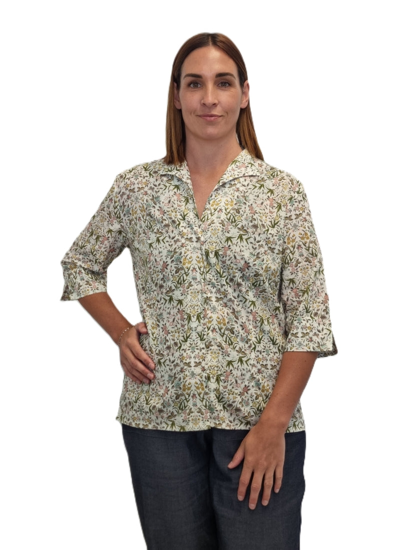 The Daniella Blouse: Wildflower Elegance in Tana Lawn light