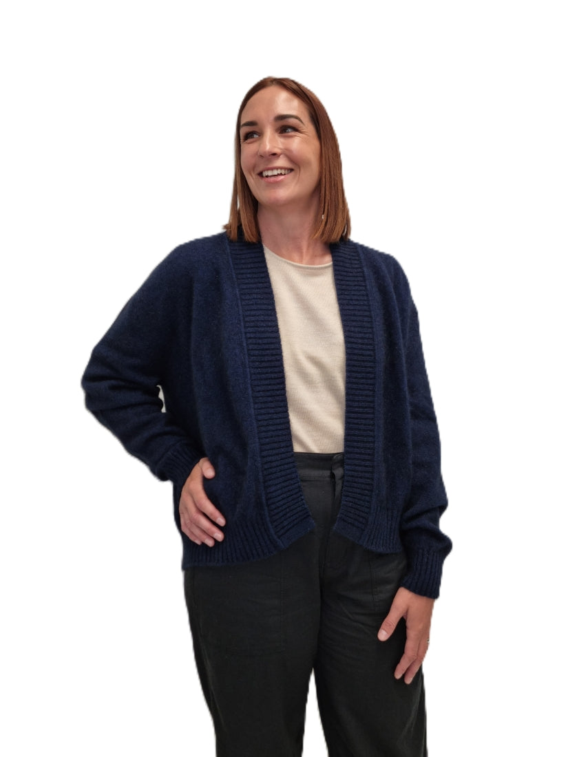 AOK Clothing Merino Possum Edge to Edge Cardigan maritime