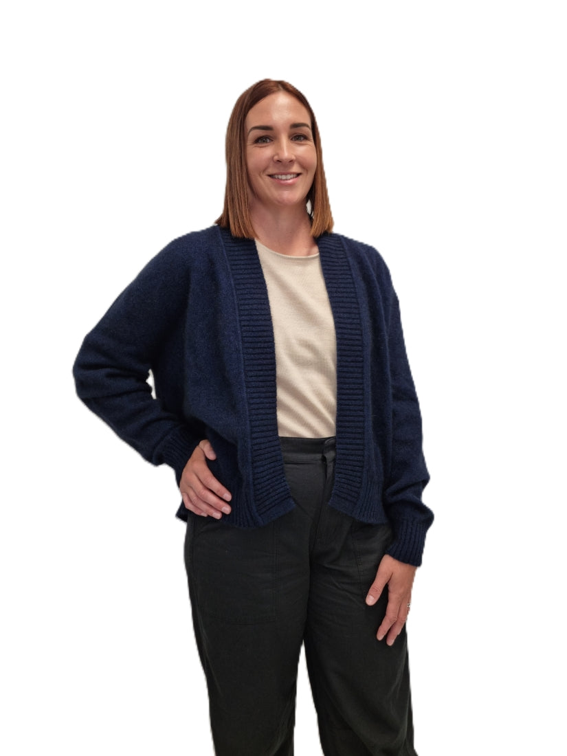 AOK Clothing Merino Possum Edge to Edge Cardigan maritime