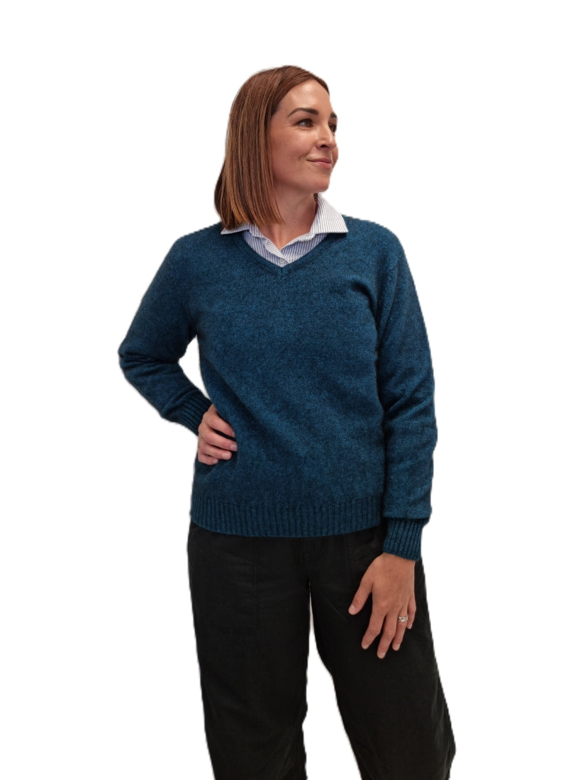 AOK Clothng Tui merino possum ladies vee neck jumper