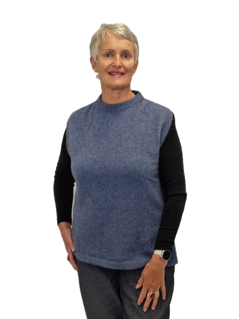 AOK Clothing Merino Possum Rib Neck Vest - Regatta