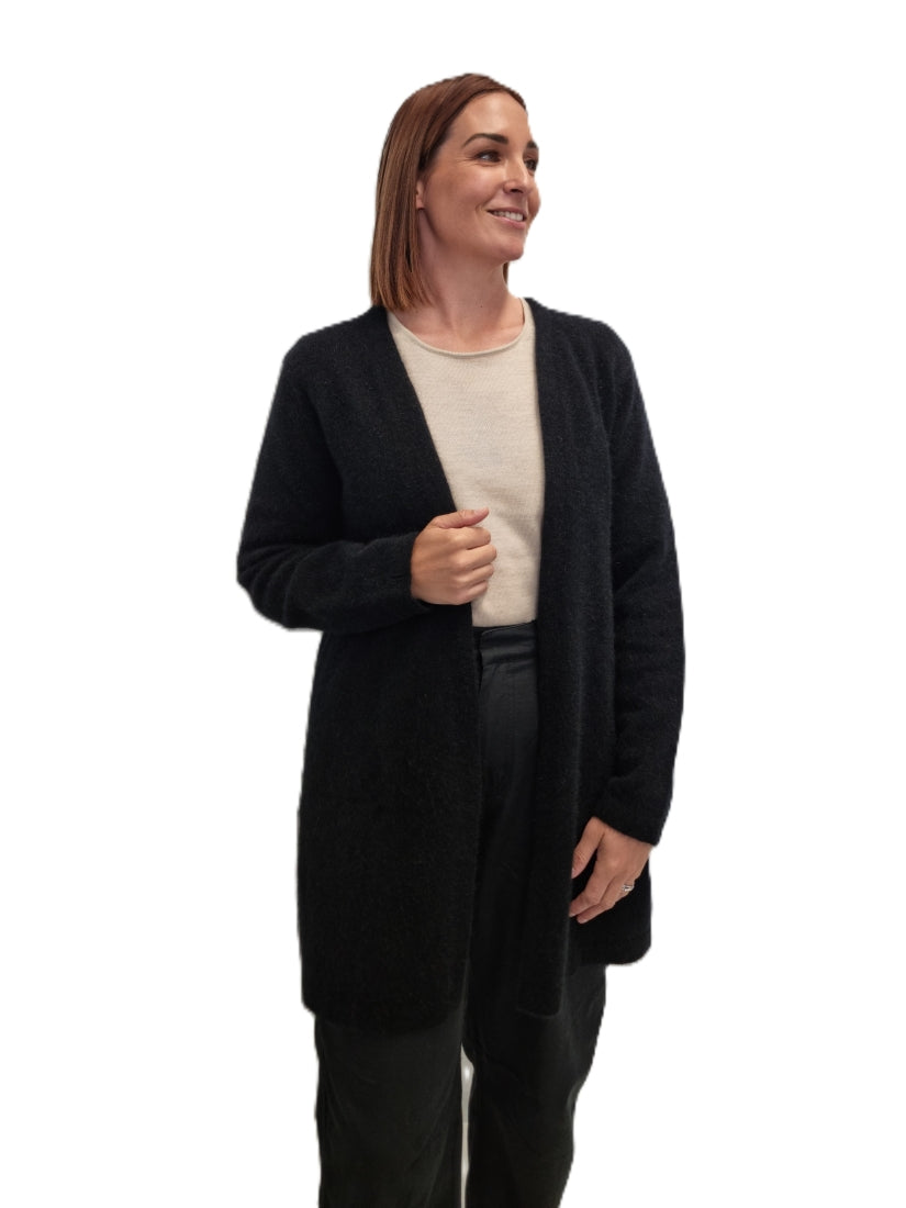 AOK Clothing Merino Possum Longline cardigan - black