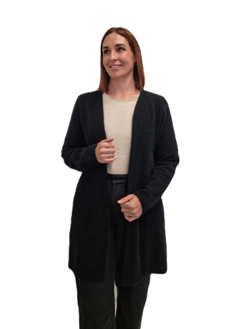 AOK Clothing Merino Possum Longline cardigan - black