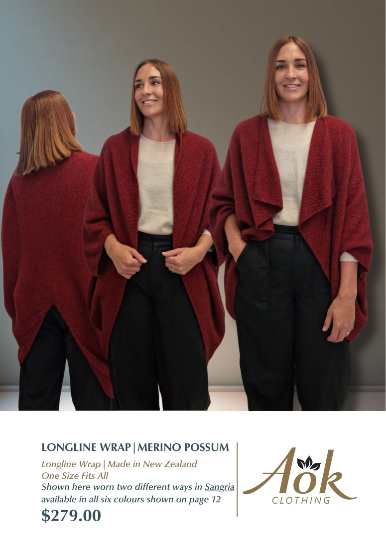Merino Possum Longline Wrap