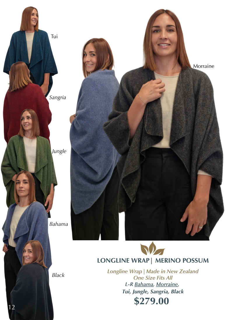 Merino Possum Longline Wrap