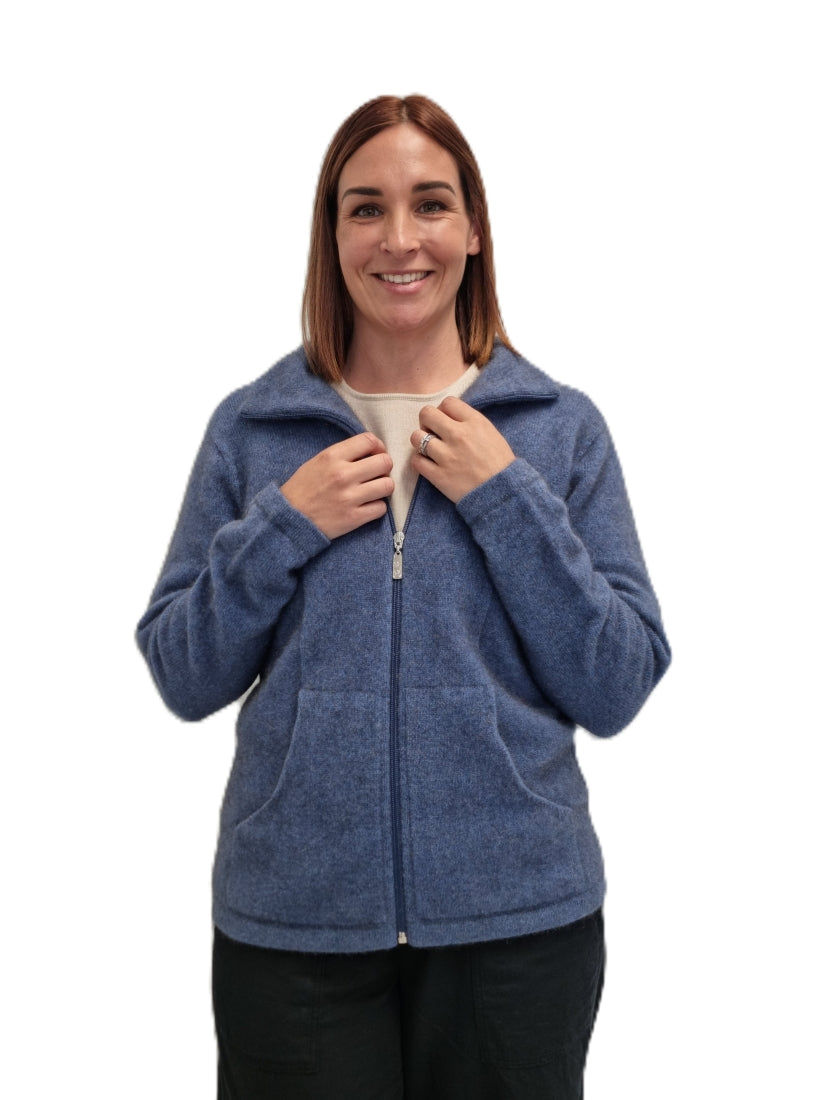 Merino Possum Slant Pocket Zip Jacket
