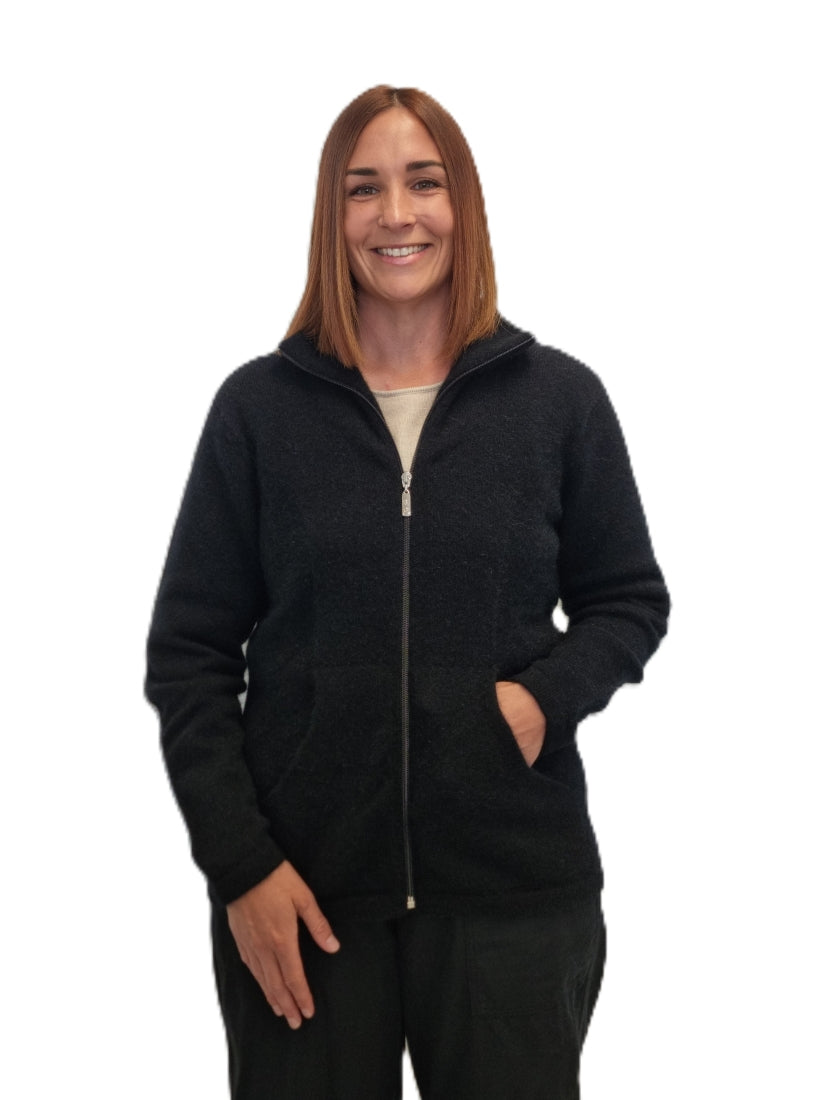 Merino Possum Slant Pocket Zip Jacket