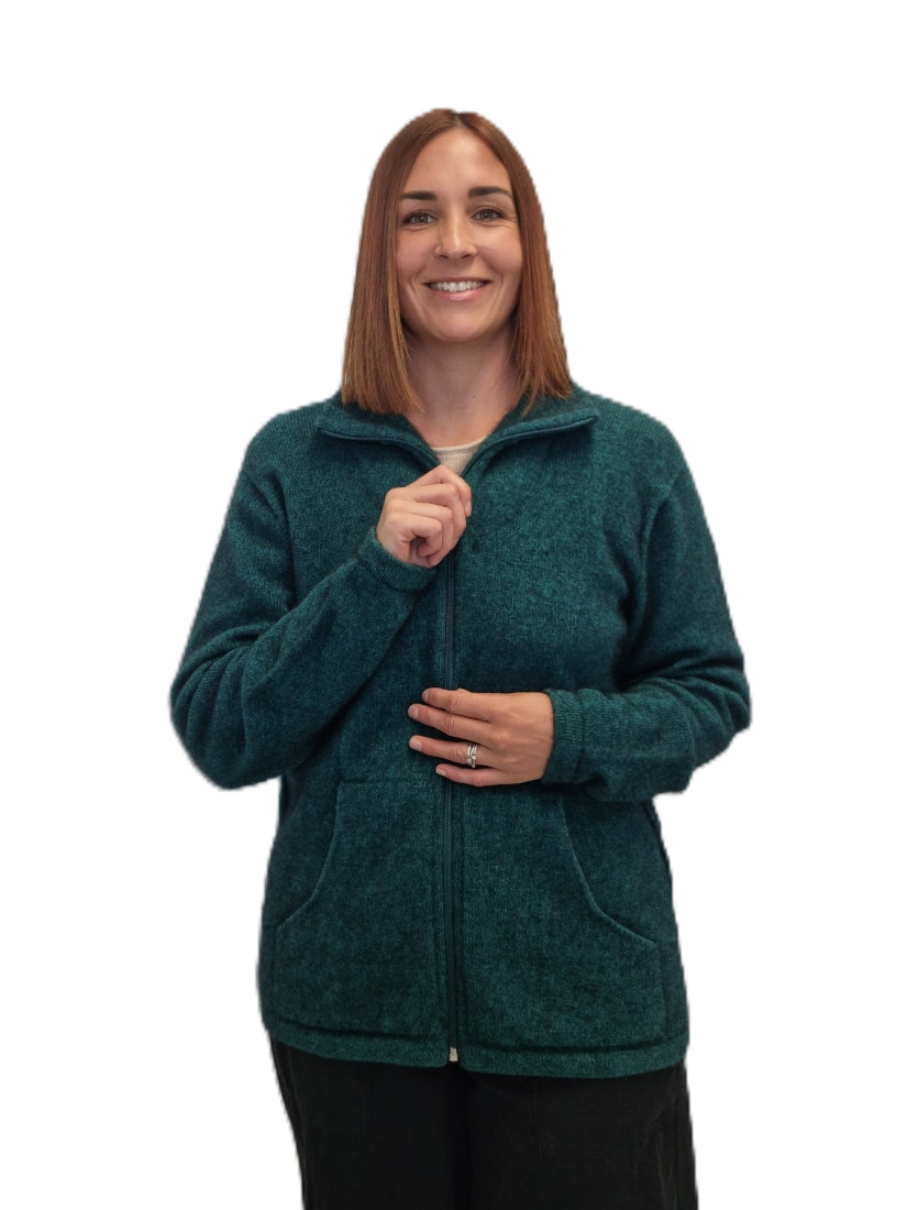 Merino Possum Slant Pocket Zip Jacket
