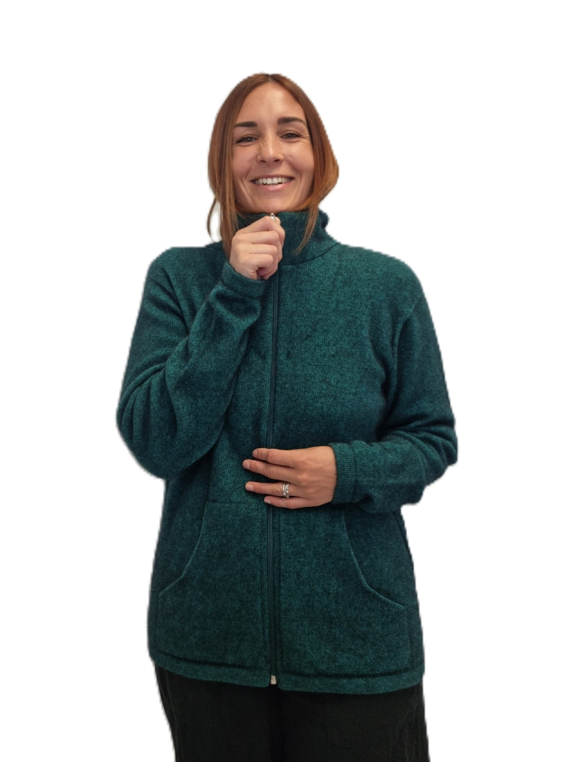 Merino Possum Slant Pocket Zip Jacket