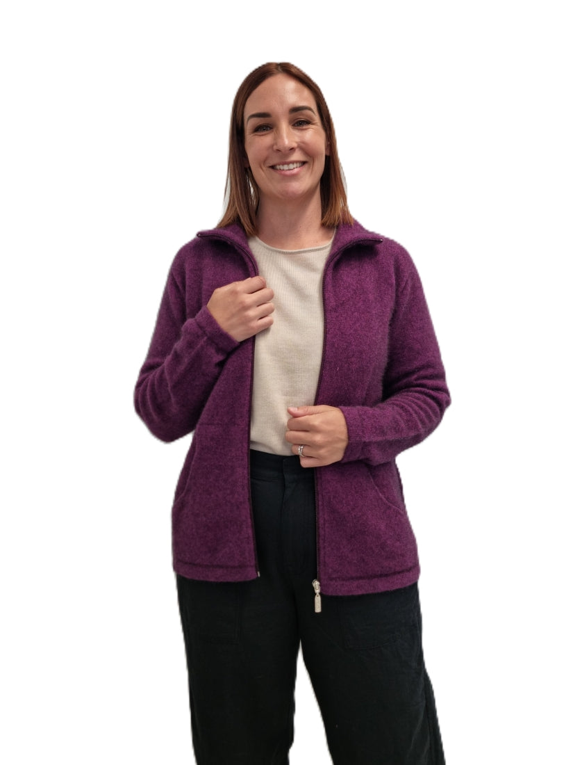 Merino Possum Slant Pocket Zip Jacket