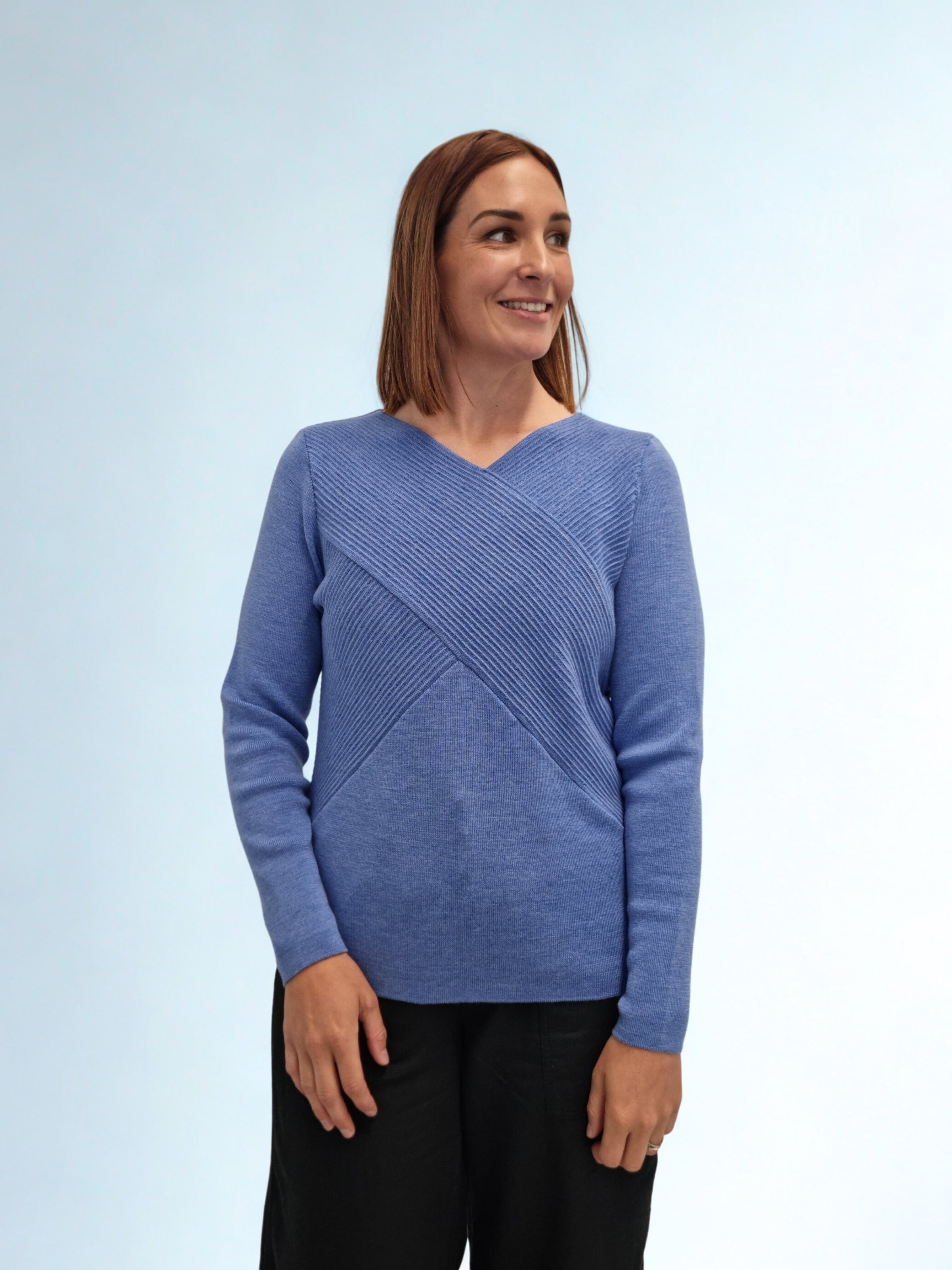 Proudly Made in New Zealand: 100% Extra Fine Super Soft Merino Wool Wrap - cornflour