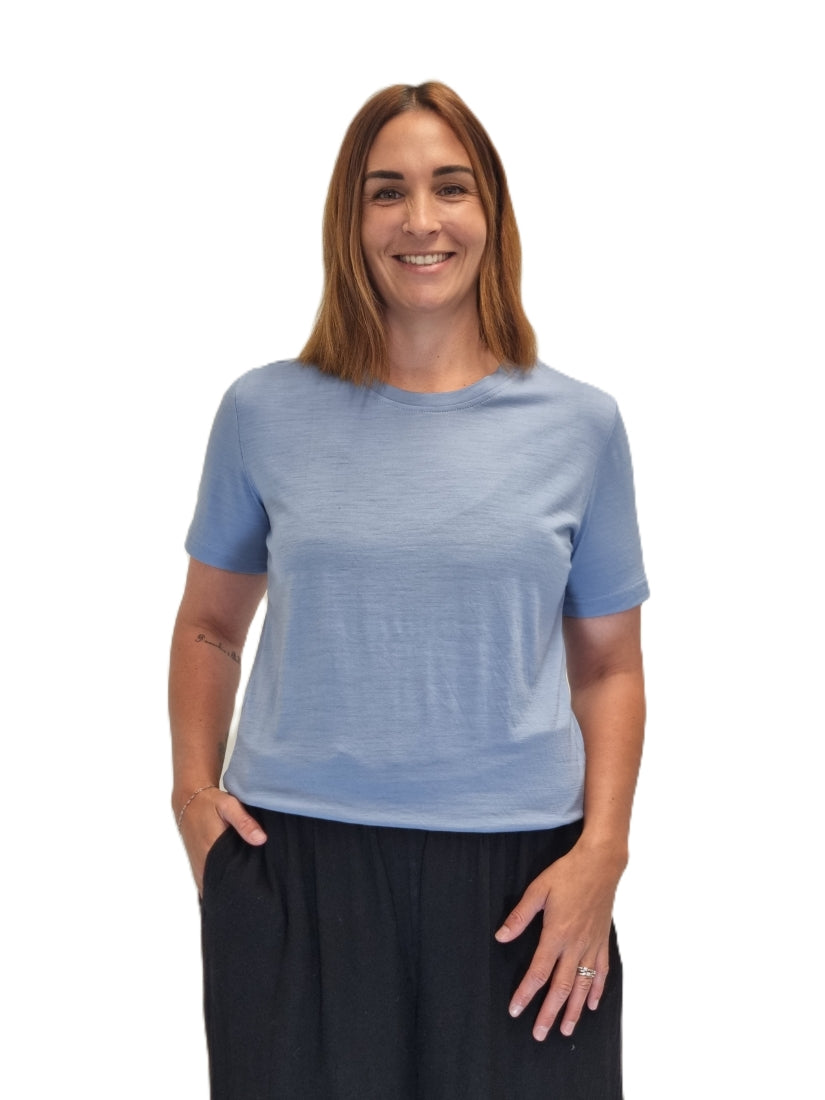AOK clothing Merino tee Sky Blue