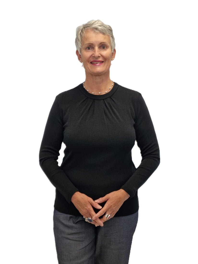 Pleat Neck Merino Crew/Turtle