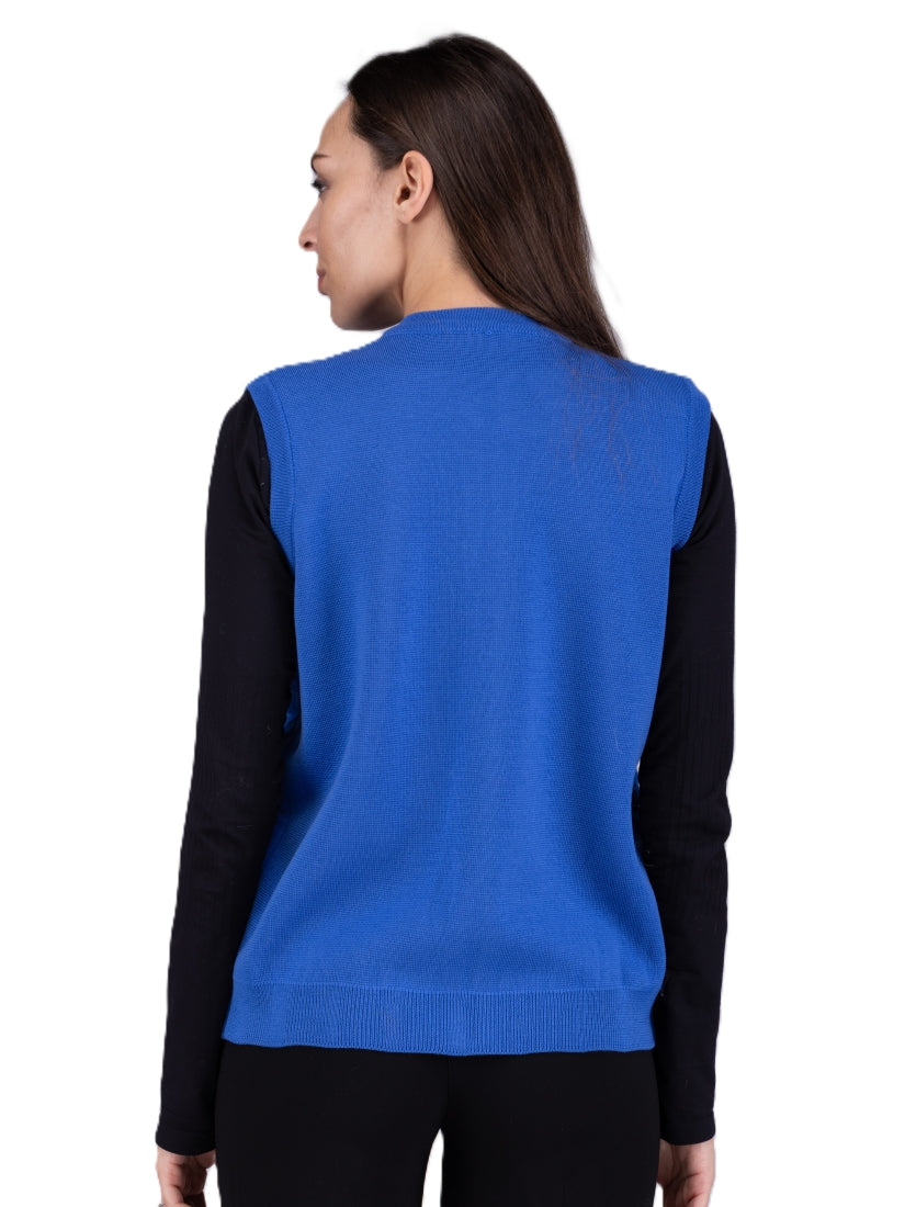 Quilted Merino Zip Sleeveless Vest