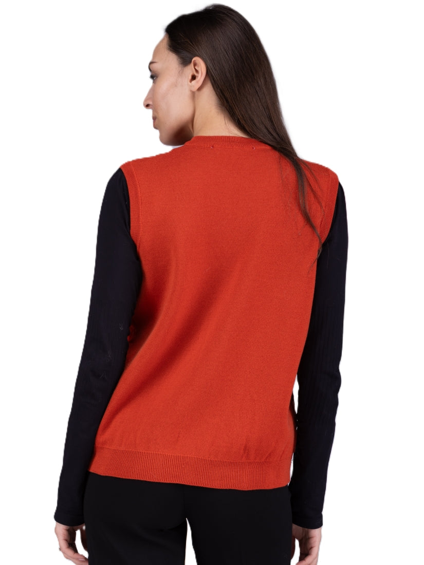 Quilted Merino Zip Sleeveless Vest