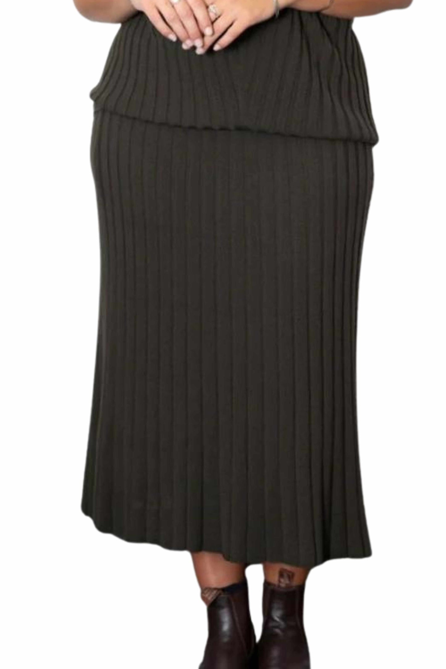 100% Super Soft Extra Fine Merino Long Flared Skirt