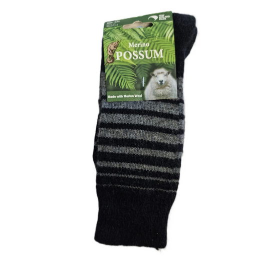 Merino Possum Fine Knit Stripe Sock