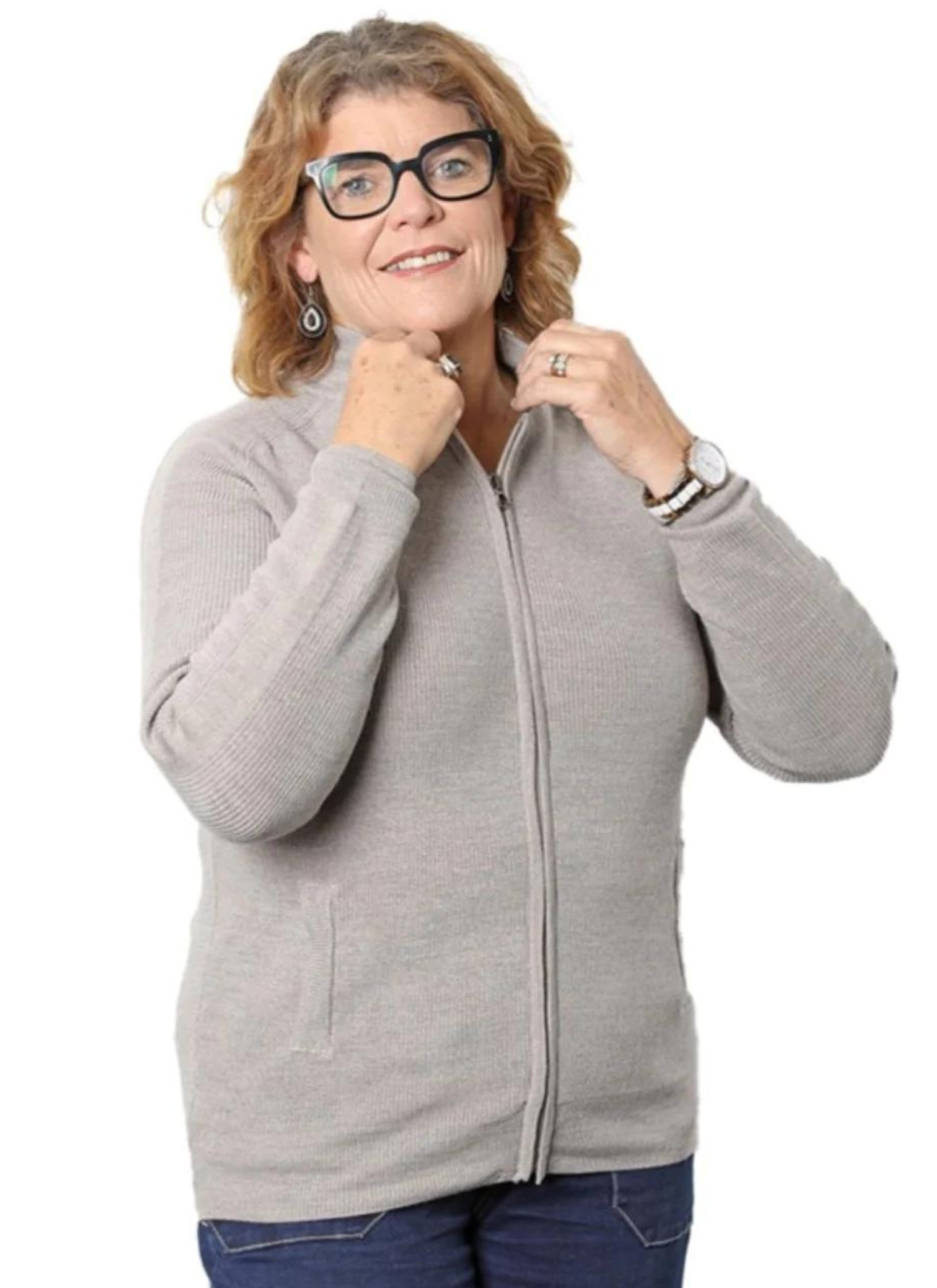 Rib Knit Unisex 100% Merino - Zip Jacket