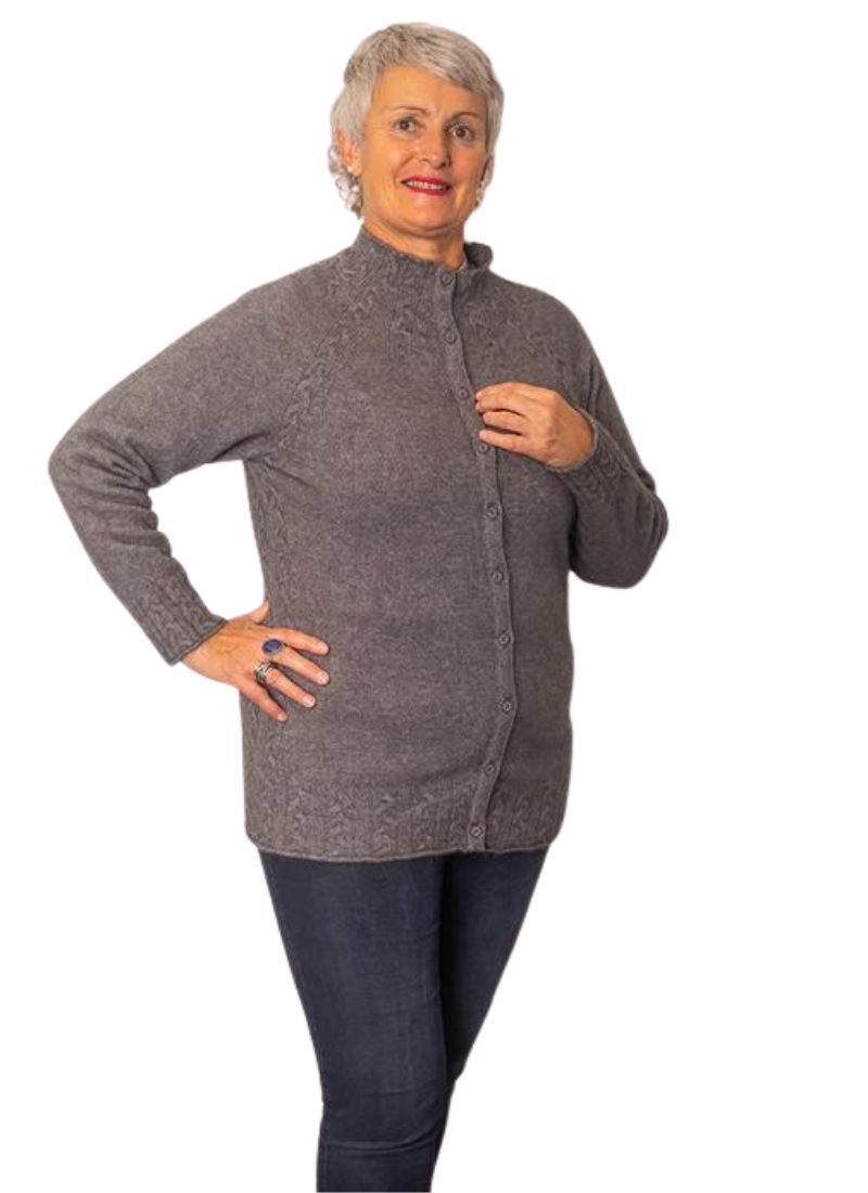 Merino Possum Cable Button Cardigan