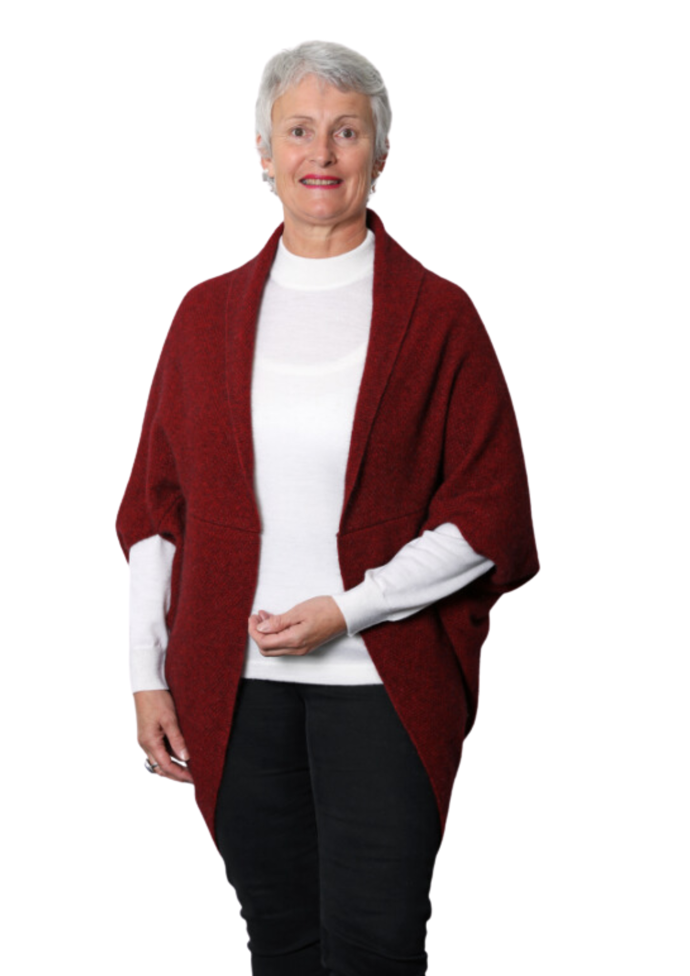 Merino Possum Longline Wrap from AOK Clothing - Sangria