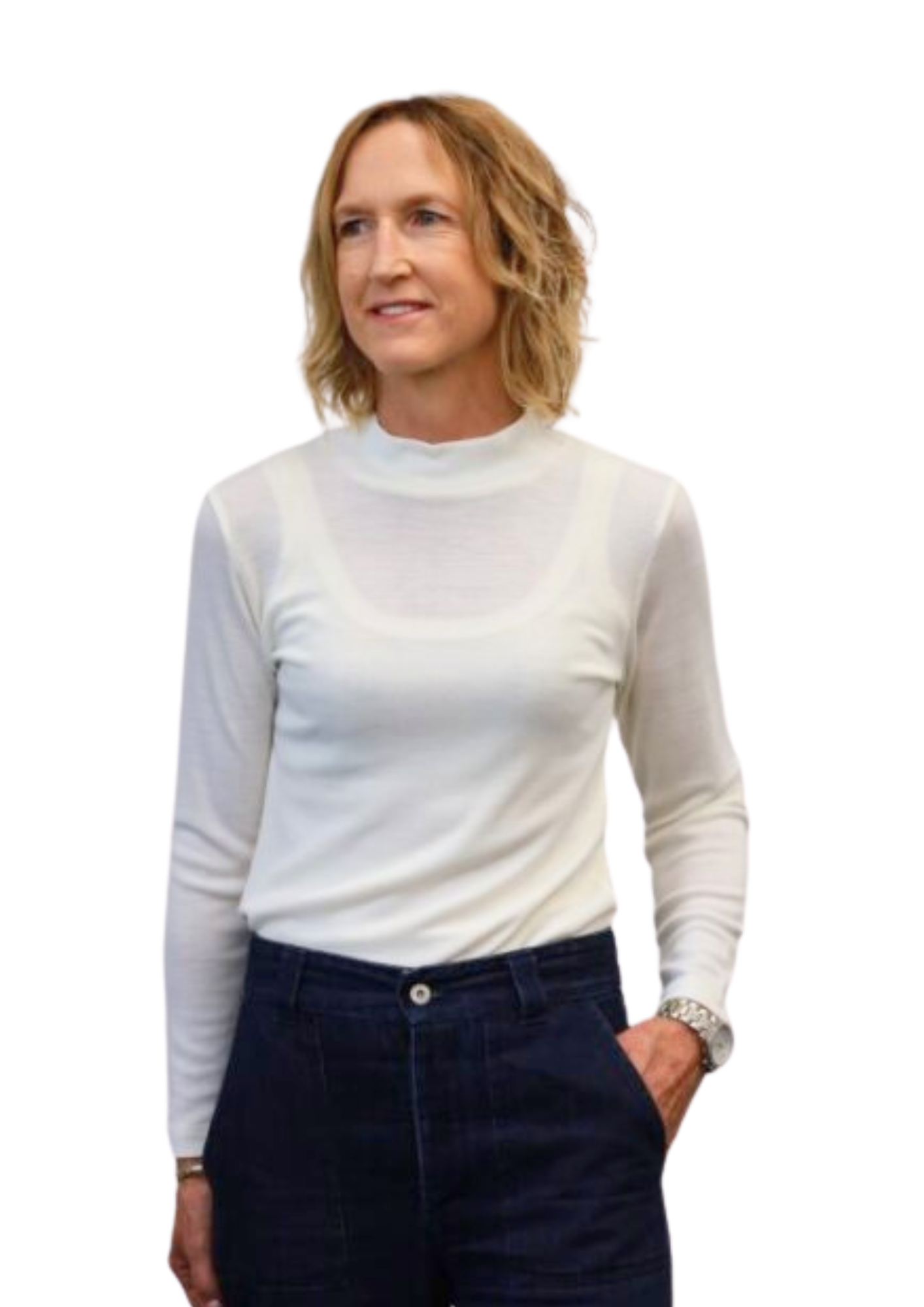 Merino turtle neck jumper white