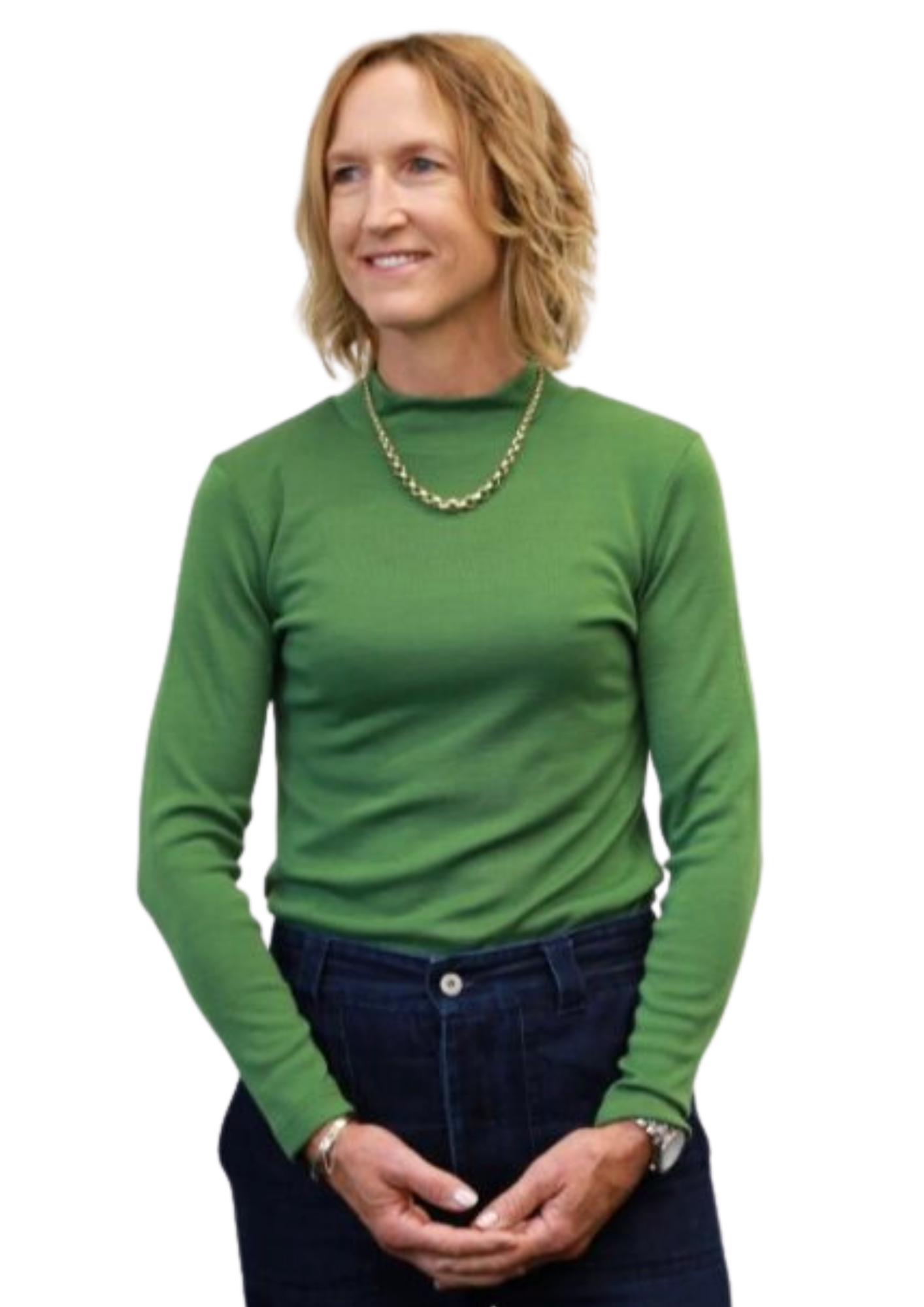 Merino turtle neck jumper green