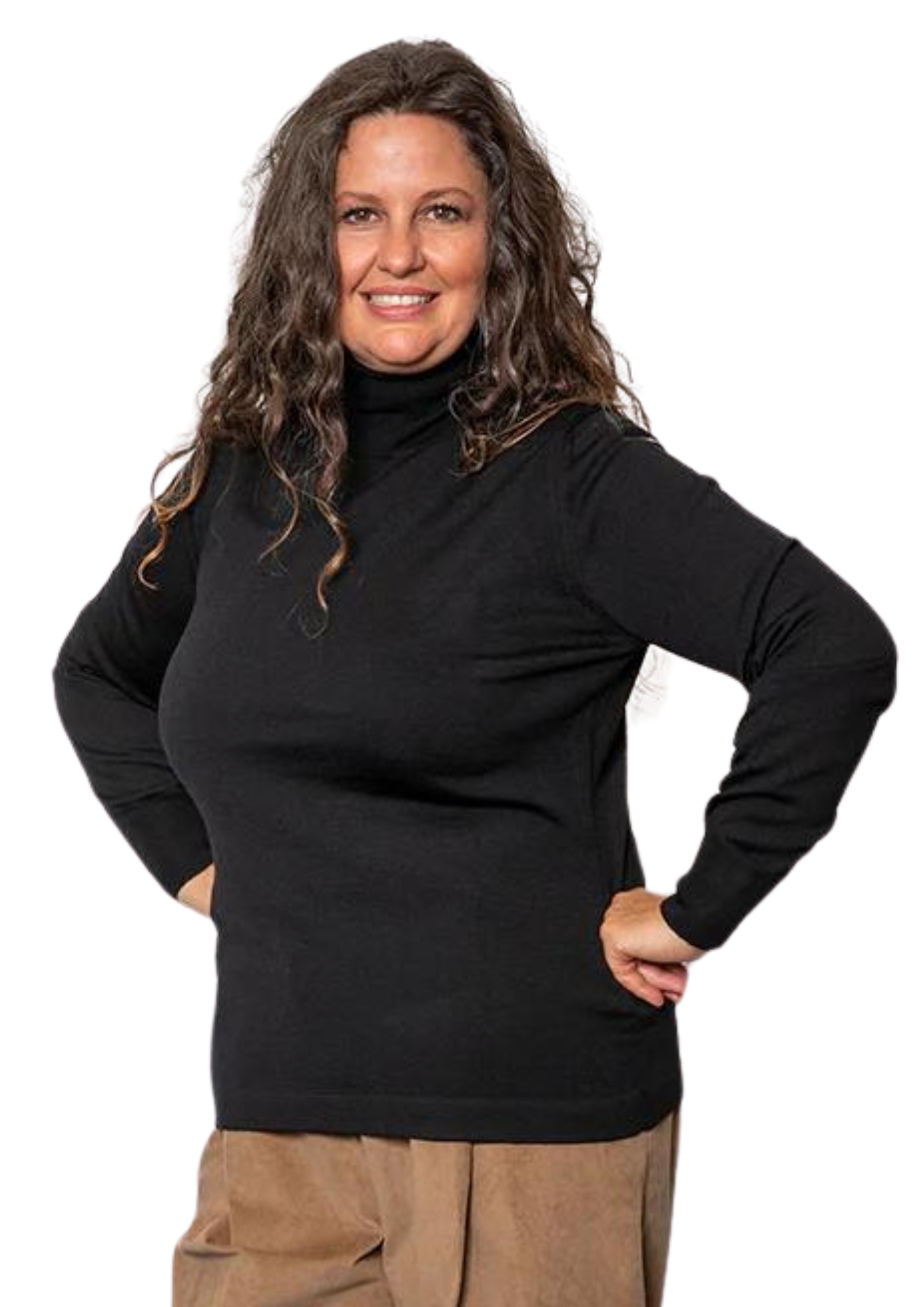 Merino turtle neck jumper black