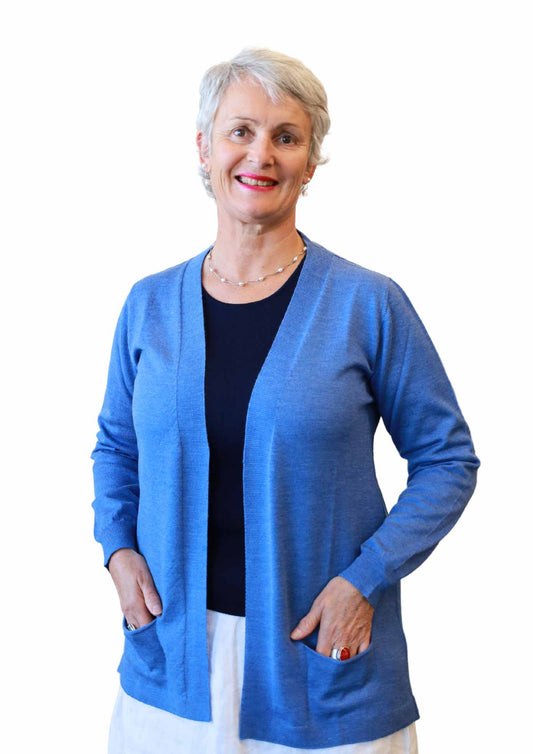 Italian Made E2E V Cardigan - with Pockets - 100% Merino Wool