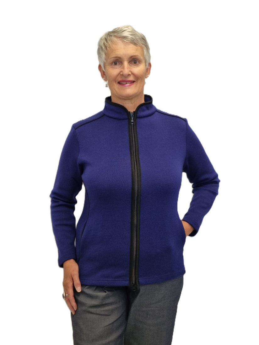 Womens heavy weight merino jacket blue