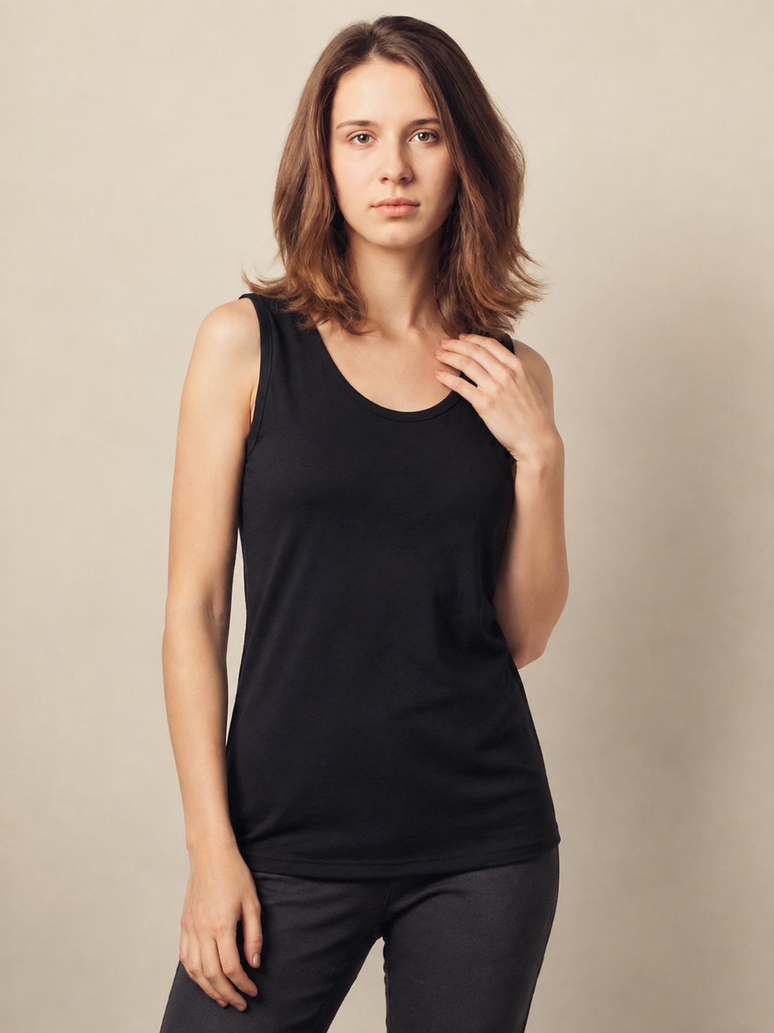 Single Jersey Sleeveless Scoop