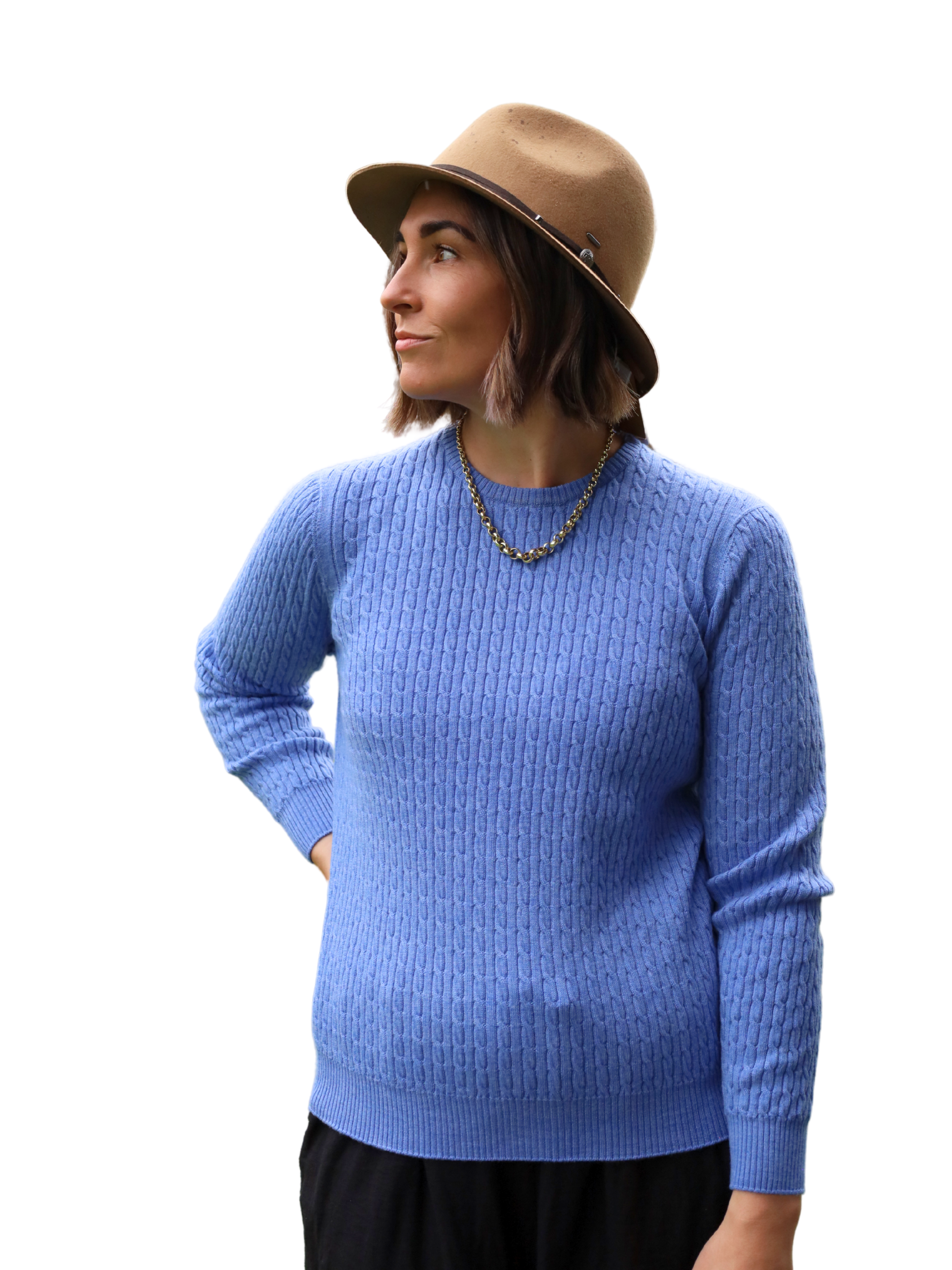 Royal Merino Cable cornflour blue