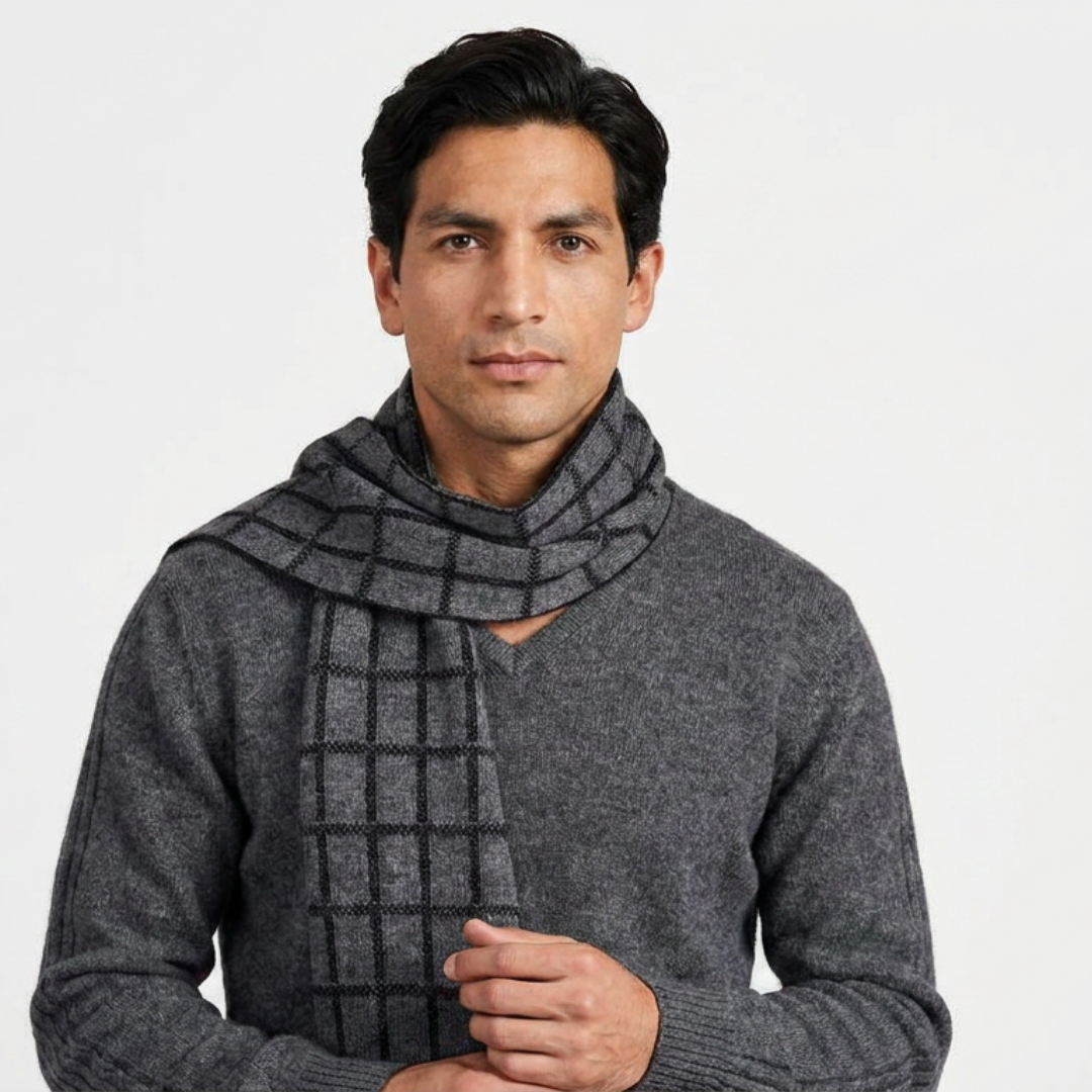 charcoal mens merino scarf