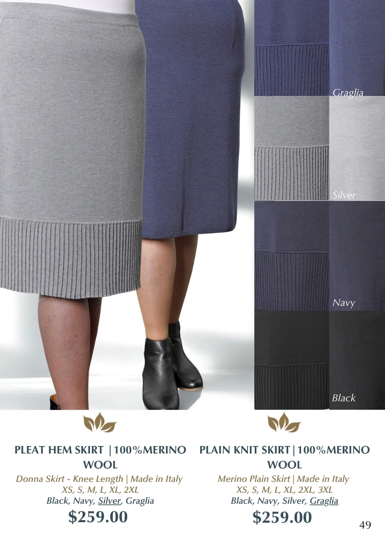 Made in Italy - Merino Donna Skirt - Knee Length