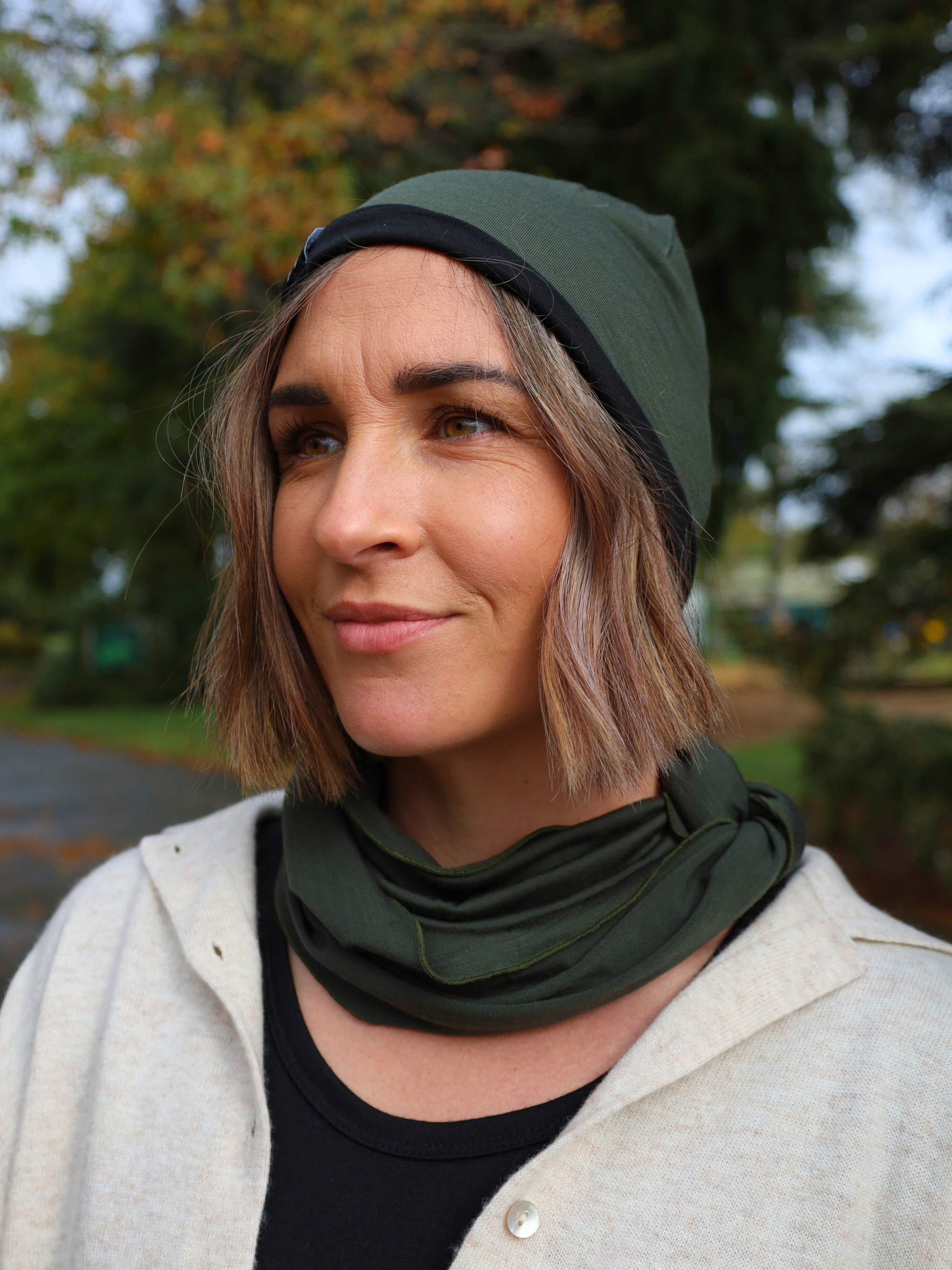 merino beanie forest green