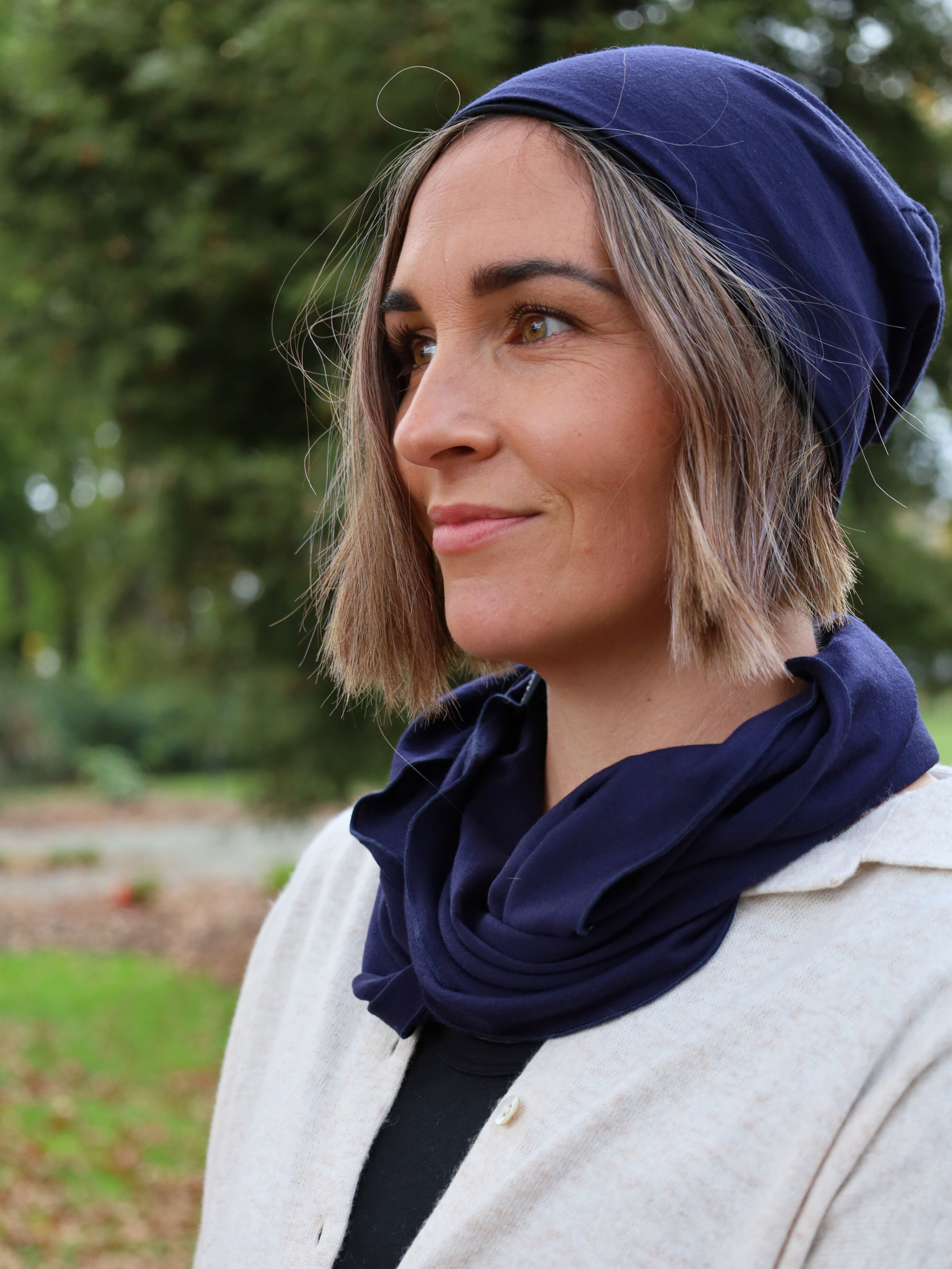 merino beanie navy