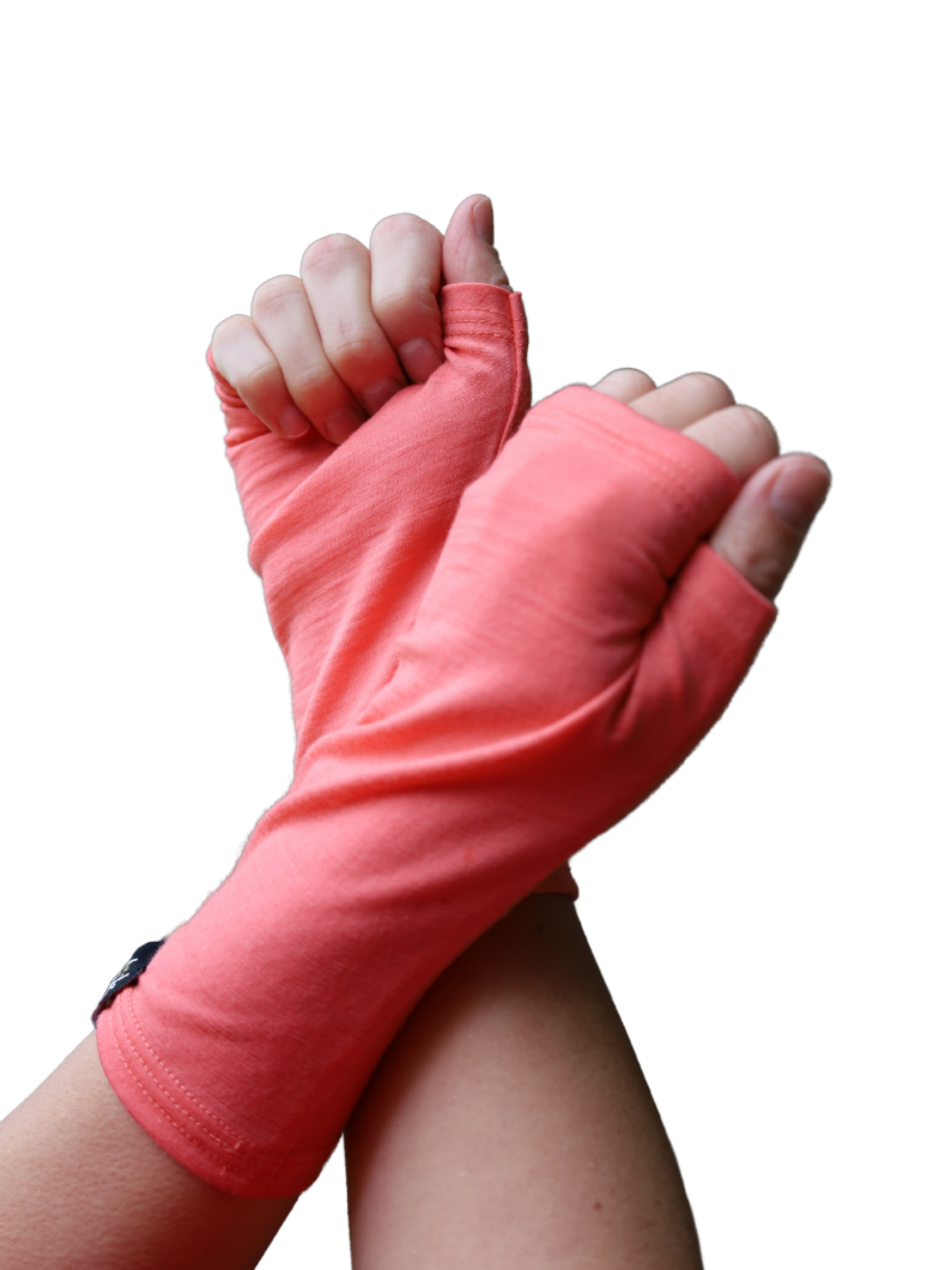merino handwarmers coral