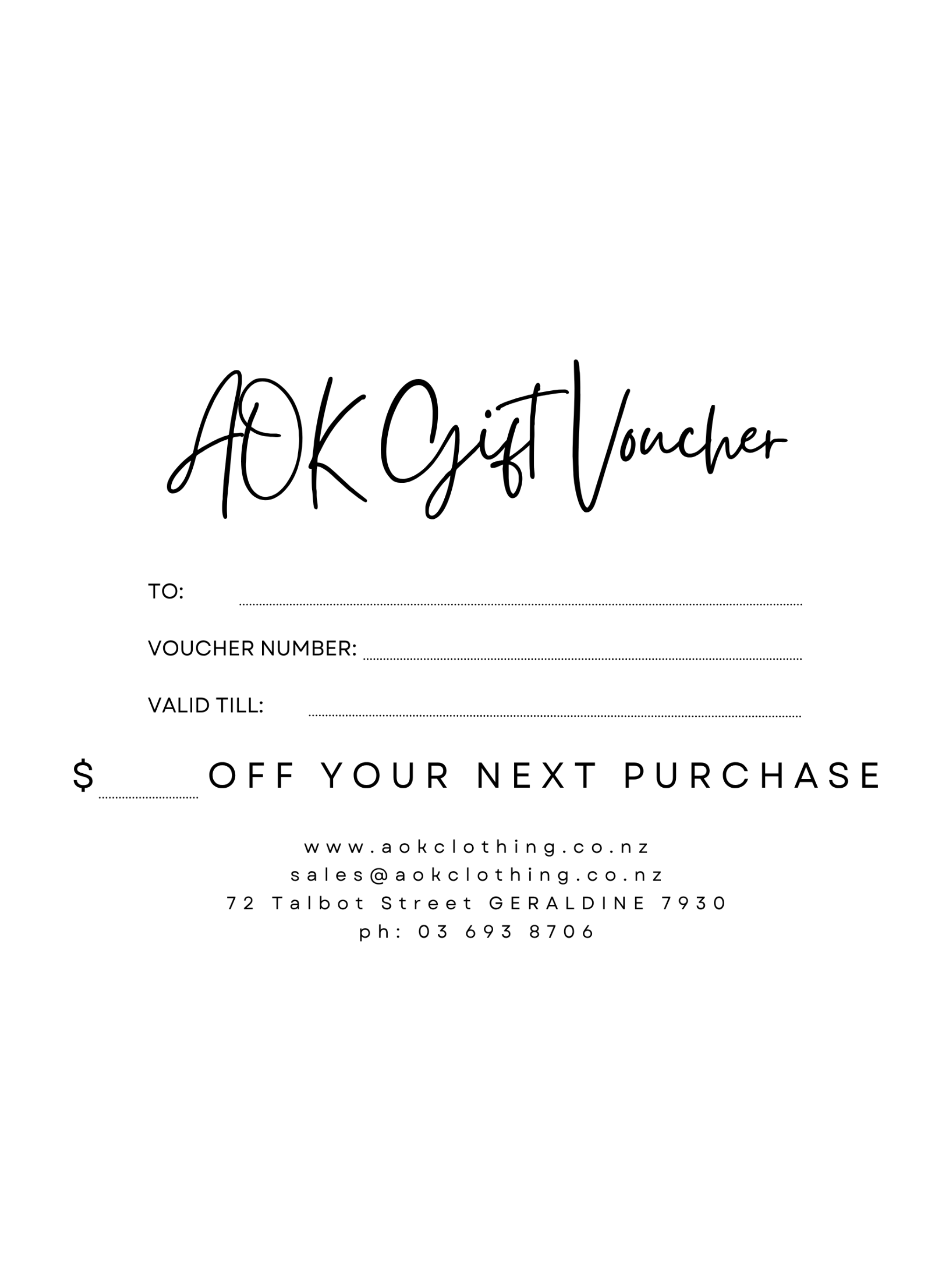 Gift Card - AOK Clothing