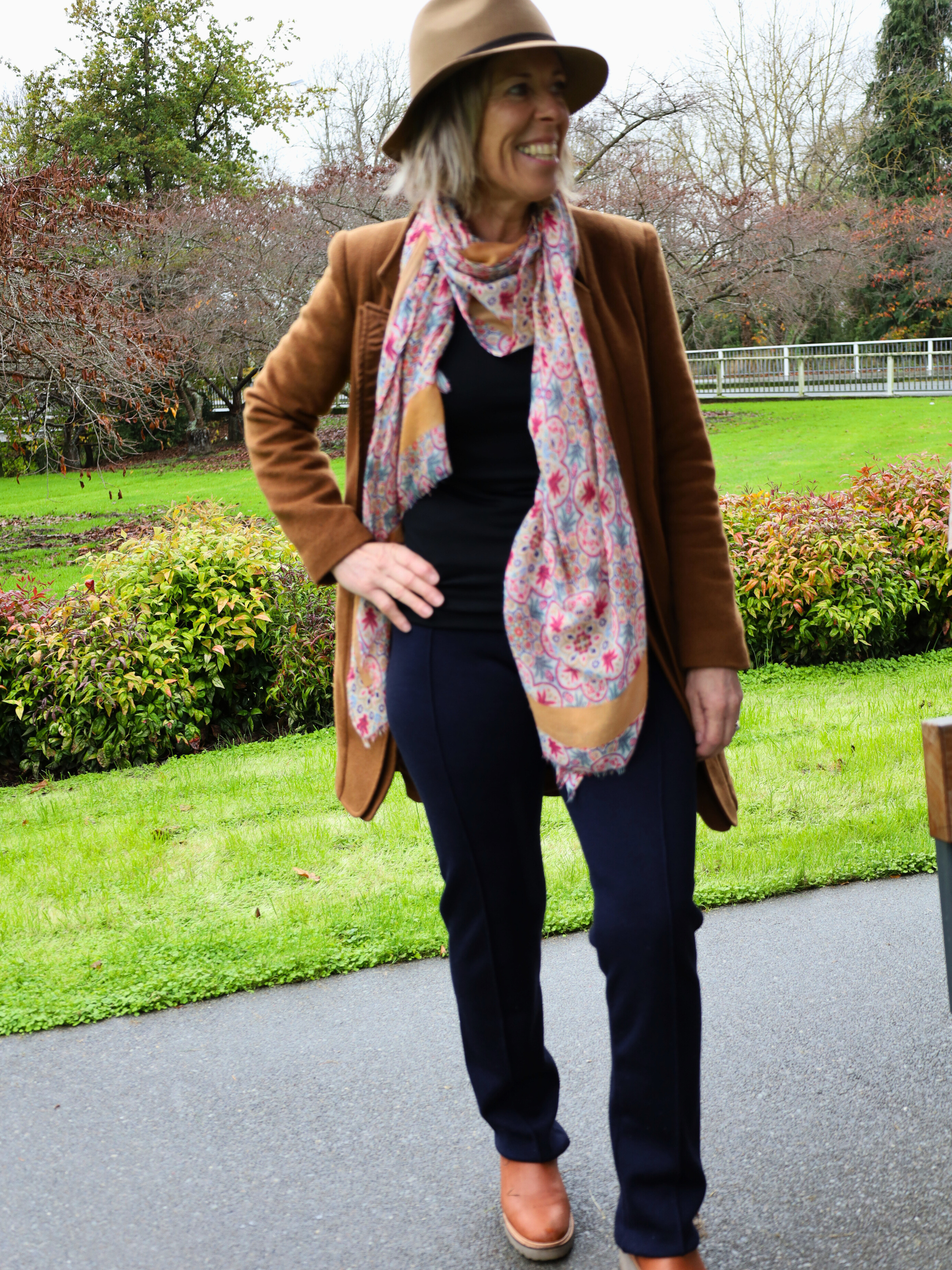 Navy Seamed wool pants at AOK Clothing