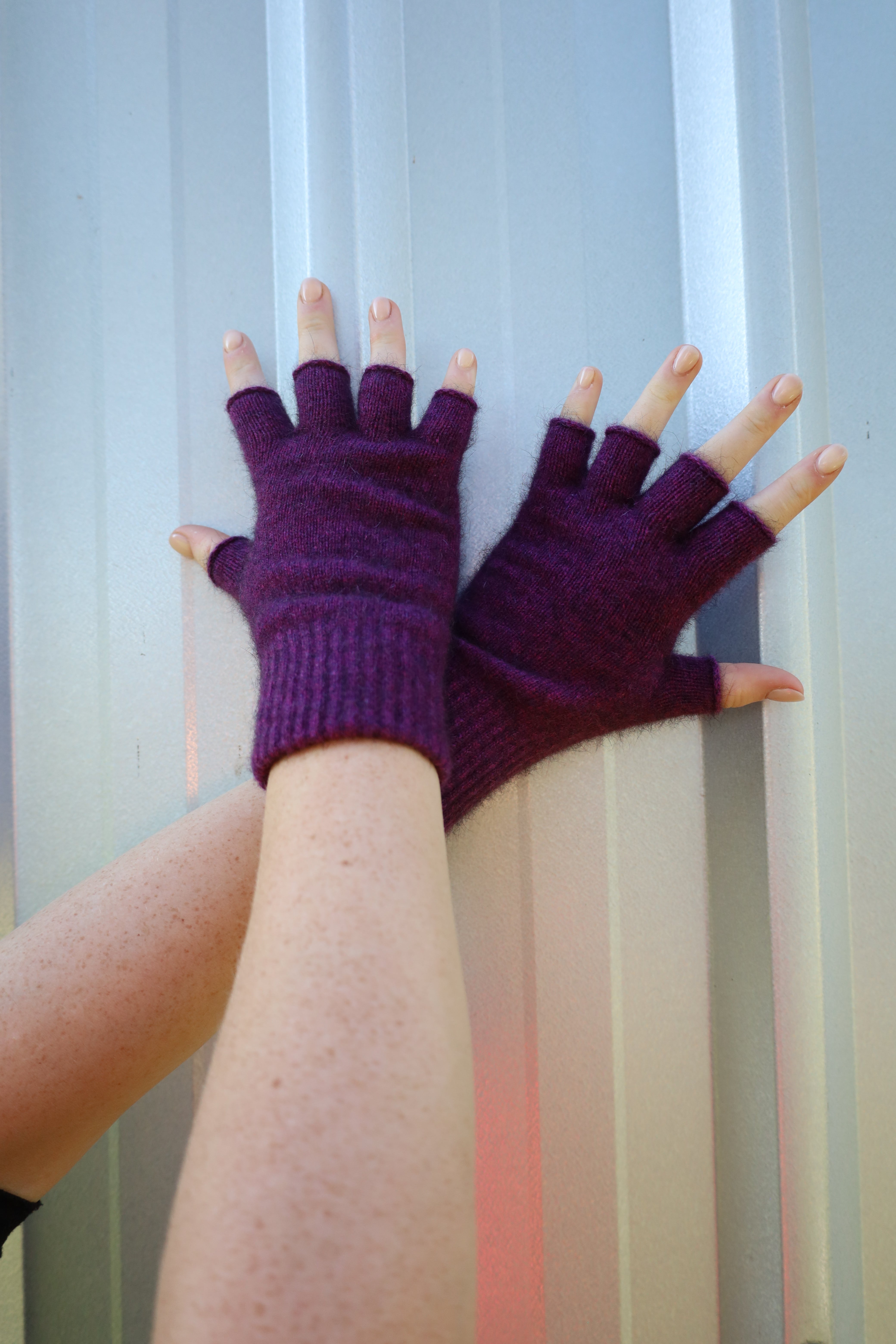 Twilight possum fingerless gloves
