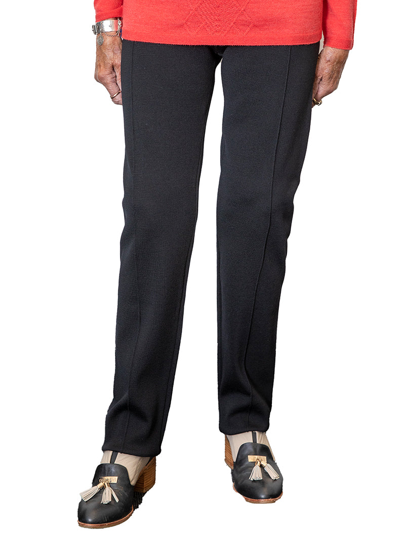 Black Seamed wool pants at AOK Clothing