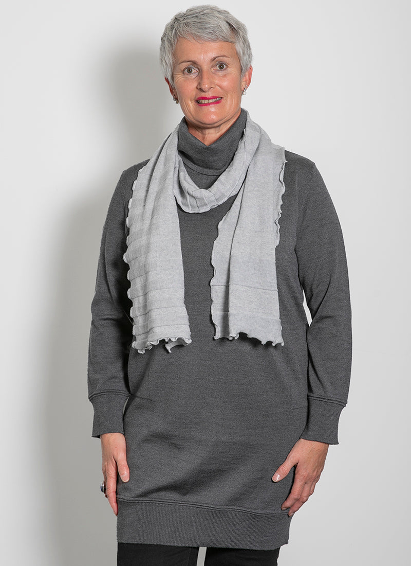 Pewter Freida Loose Fit Merino Dress from AOK Clothing.