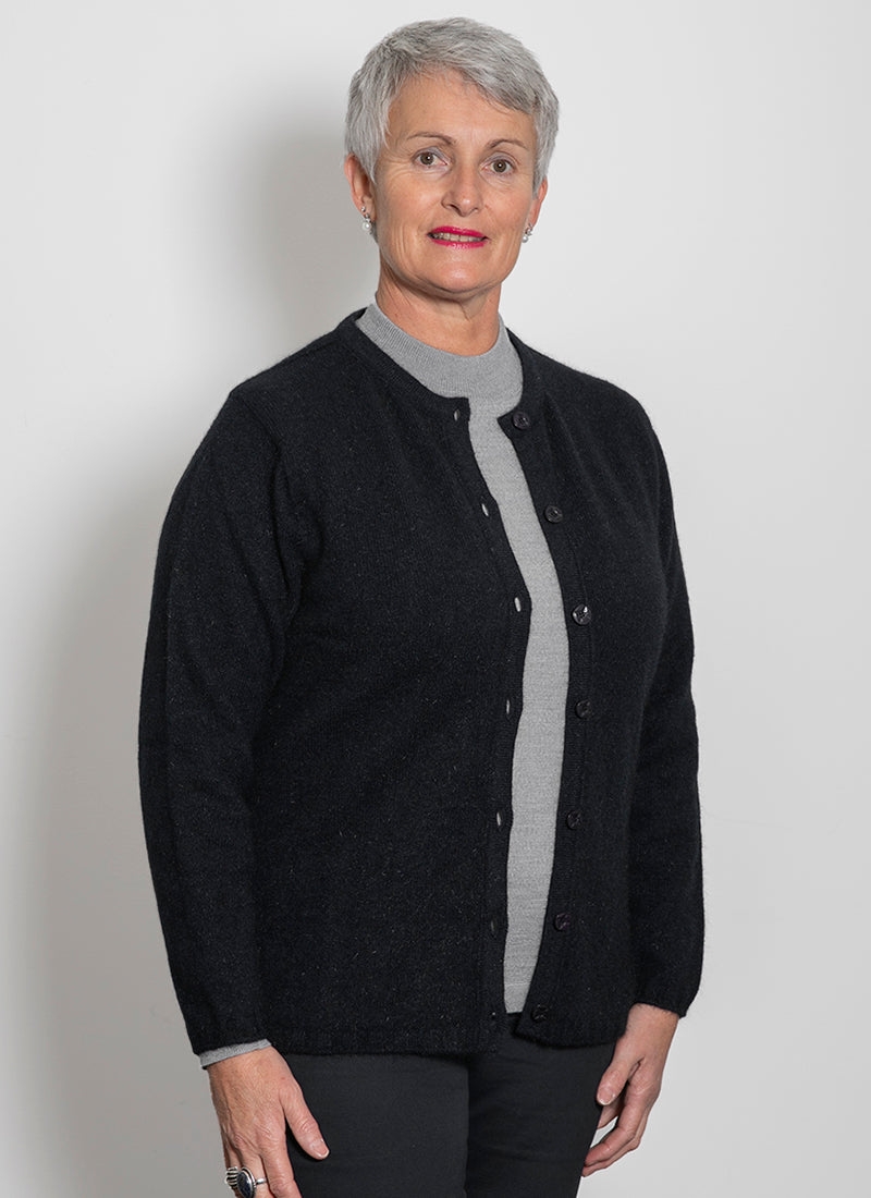 Black Merino Possum Cardigan from AOK Clothing 