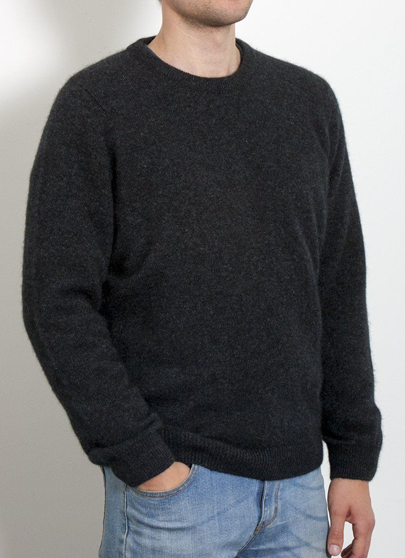 Merino Possum Crew Neck Jumper - Charcoal