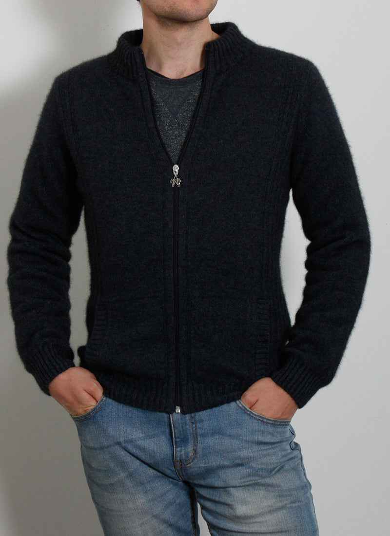 Charcoal Mens&nbsp;Merino Possum Zip Jacket from AOK Clothing