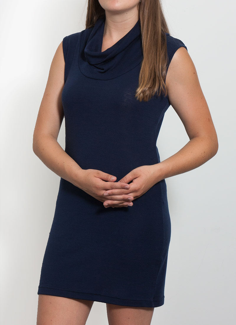 Navy Bay Road Merino Cowl Tunic from AOK Clothing